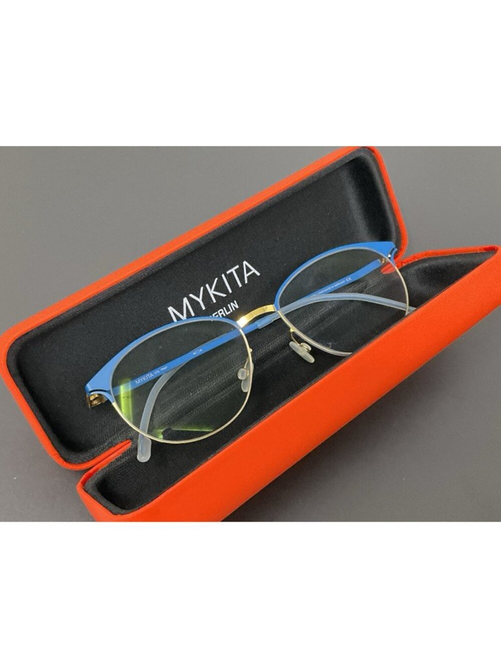 Mykita Lite Pia Eyeglasses Frame Germany Blue Gold 49 [] 16
